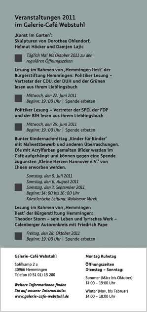 Veranstaltungsflyer GCW 2011