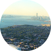 Brooklyn und Skyline Manhattan